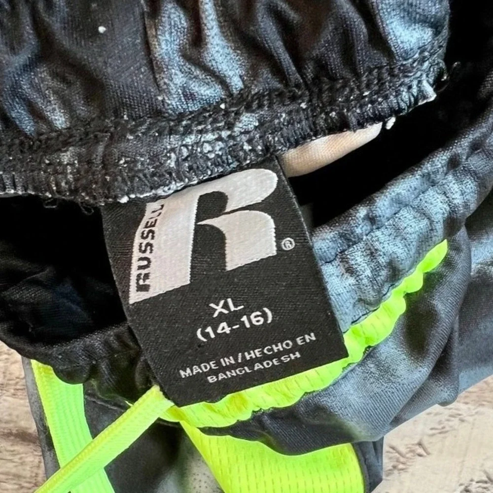 Russell Boys Sports Athletic Dri-Power‎ 360 Green Gray Shorts Sz XL(14-16) NWOT